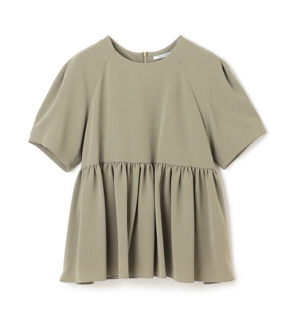 BEIGE,「【洗える】ACHILLEA / ペプラムバックファスナーブラウス」|シャツ・ブラウス|Khaki