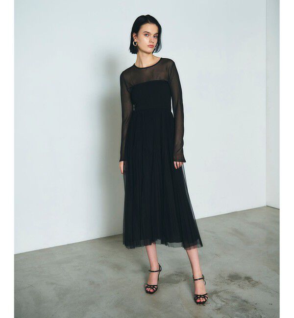 Diagram「プリーツコンビベアワンピース」|ワンピース|ブラック