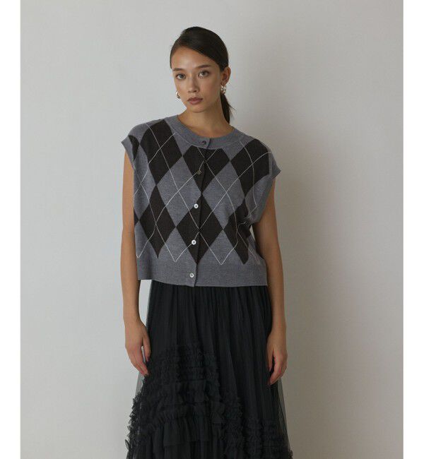 Diagram「アーガイルニットベスト」|ベスト・ジレ|グレー