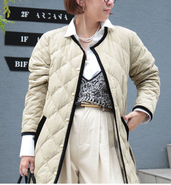 NOLLEY'S「【TAION&times;LIMONTA】別注ベロアパイピングロングダウン」|ダウン|