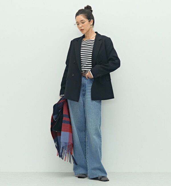 NOLLEY'S「《セットアップ対応》ウォッシャブルウール調ストレッチダブルジャケット」|テーラードジャケット|