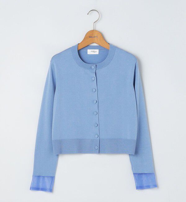 NOLLEY'S「《手洗い可能》くるみ釦シアークルーネックカーディガン」|カーディガン|