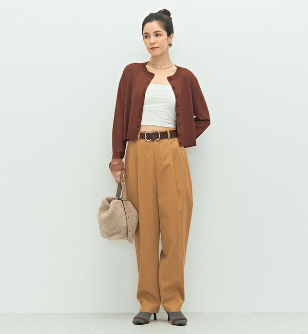 NOLLEY'S「《手洗い可能》くるみ釦シアークルーネックカーディガン」|カーディガン|