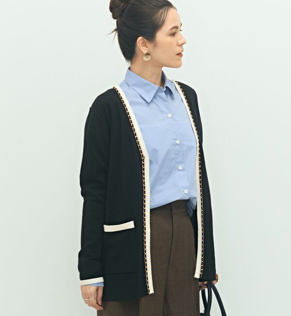 NOLLEY'S「チェーンブレード長めVネックカーディガン」|カーディガン|