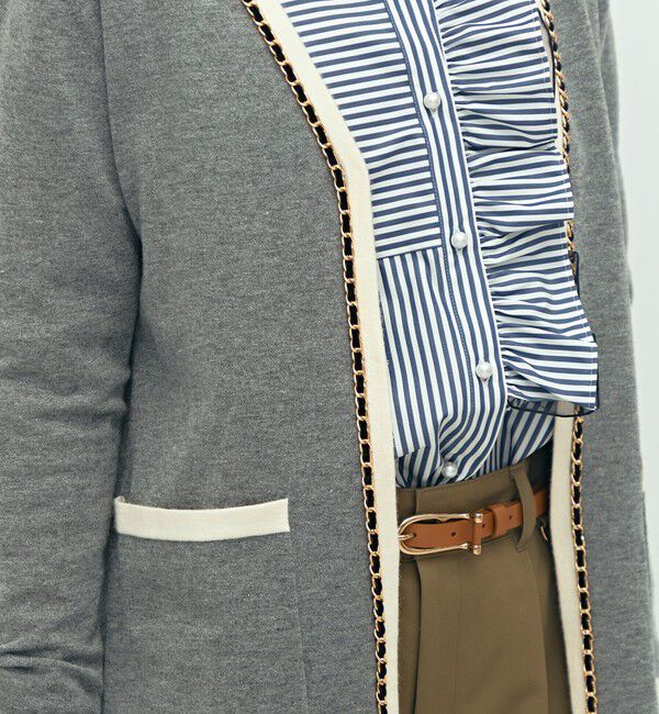 NOLLEY'S「チェーンブレード長めVネックカーディガン」|カーディガン|