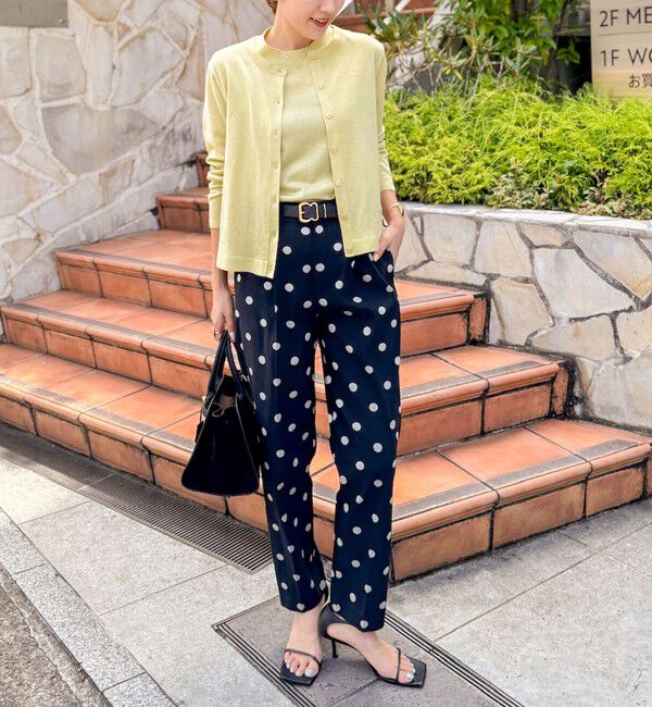 NOLLEY'S「ウォッシャブルストレッチドットジャガードテーパードパンツ」|その他|