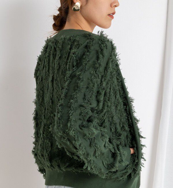 Rie Miller「《手洗い可能》カットジャガードジップアップカーディガン」|カーディガン|