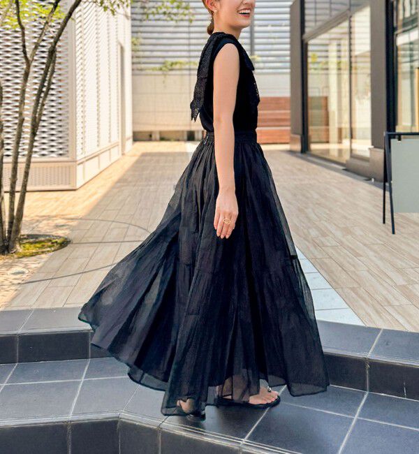 NOLLEY'S「【MARILYN MOON/マリリーンムーン】ウォッシャブルシアースターチコットンギャザースカート」|フレア|