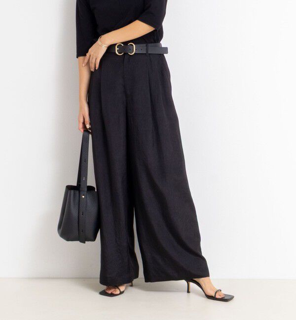 NOLLEY'S「ウォッシャブルクラッシュサテンワイドパンツ」|その他|