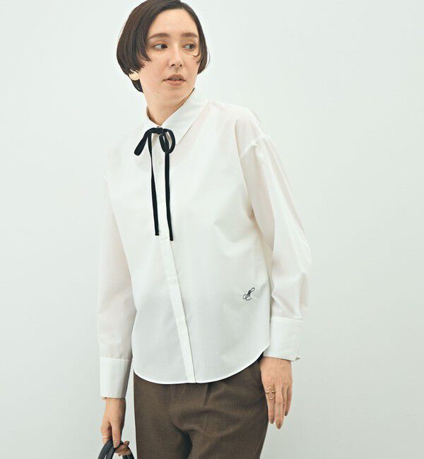 NOLLEY'S「ウォッシャブルリボン付きシャツ」|シャツ・ブラウス|