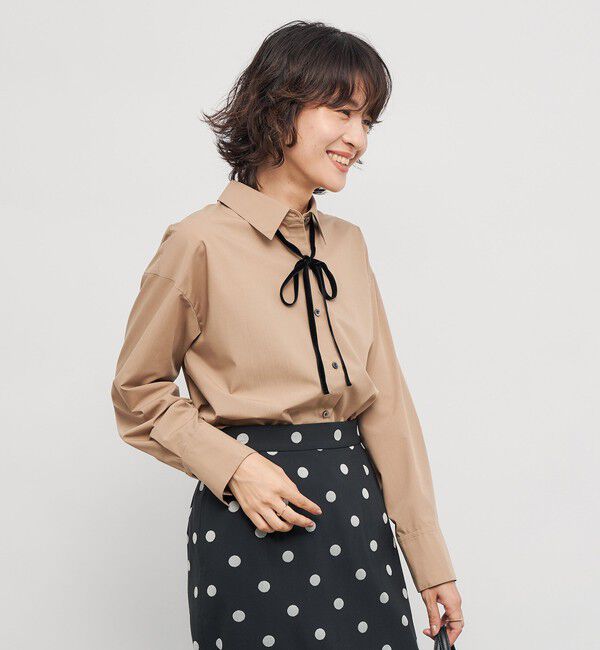 NOLLEY'S「ウォッシャブルリボン付きシャツ」|シャツ・ブラウス|