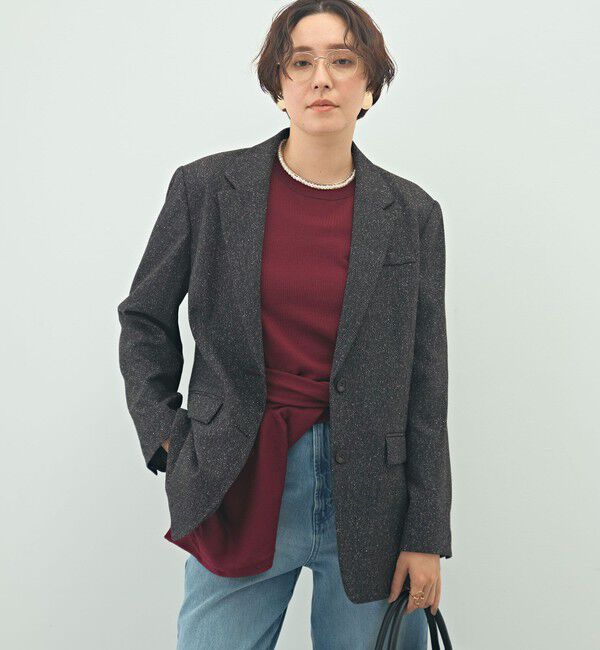 NOLLEY'S sophi「シルクネップツイードオーバージャケット」|テーラードジャケット|