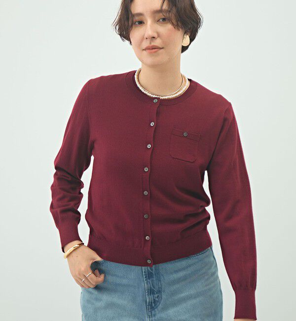 NOLLEY'S sophi「《アンサンブル対応》《手洗い可能》ウール100クルーネックカーディガン」|カーディガン|