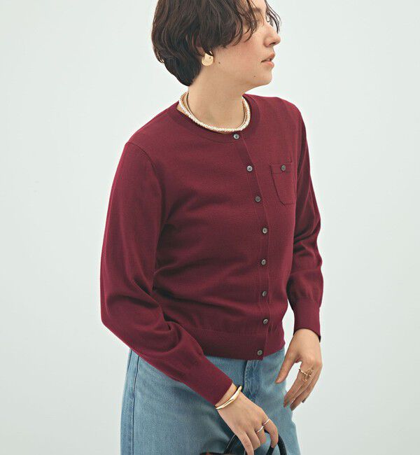 NOLLEY'S sophi「《アンサンブル対応》《手洗い可能》ウール100クルーネックカーディガン」|カーディガン|