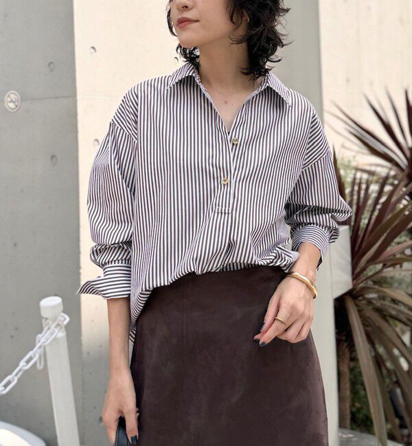 NOLLEY'S sophi「ウォッシャブルブロードメタル釦スキッパーシャツ」|シャツ・ブラウス|