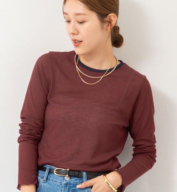 NOLLEY'S「ウォッシャブルシアーフライスロンT」|Tシャツ・カットソー|