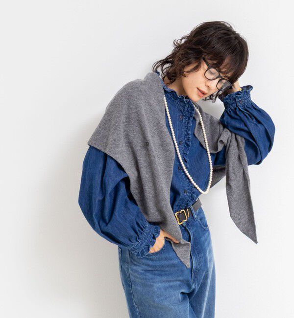 NOLLEY'S「《手洗い可能》カシミヤ混三角ストール」|ニット・セーター|