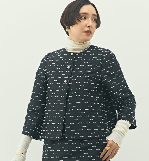 NOLLEY'S「《セットアップ対応》ウォッシャブルリボンジャガード2WAYブラウス」|シャツ・ブラウス|