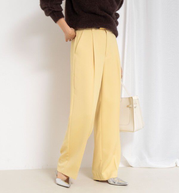 NOLLEY'S sophi「【一部WEB限定サイズ】ウォッシャブルブライトダブルクロスセミワイドパンツ」|その他|イエロー