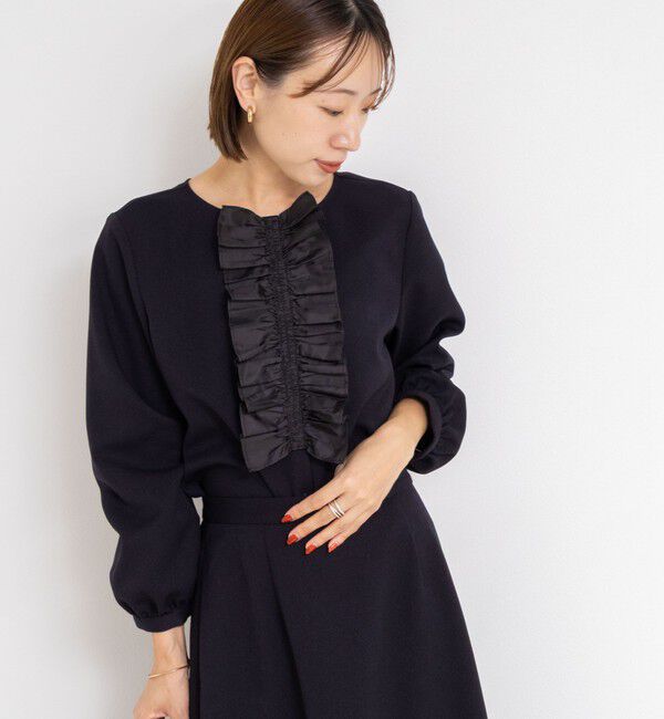 NOLLEY'S「《セットアップ対応》ウォッシャブルウール調2WAYフリルブラウス」|シャツ・ブラウス|