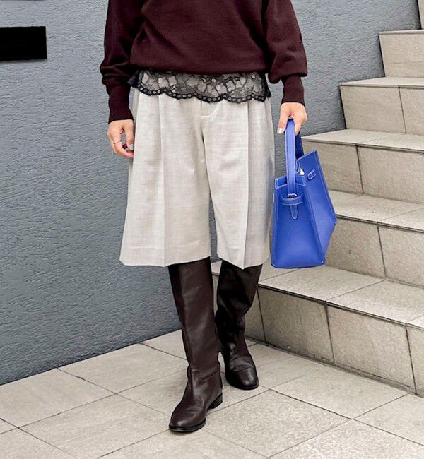 Rie Miller「ウォッシャブル2タックハーフパンツ」|その他|ベージュ