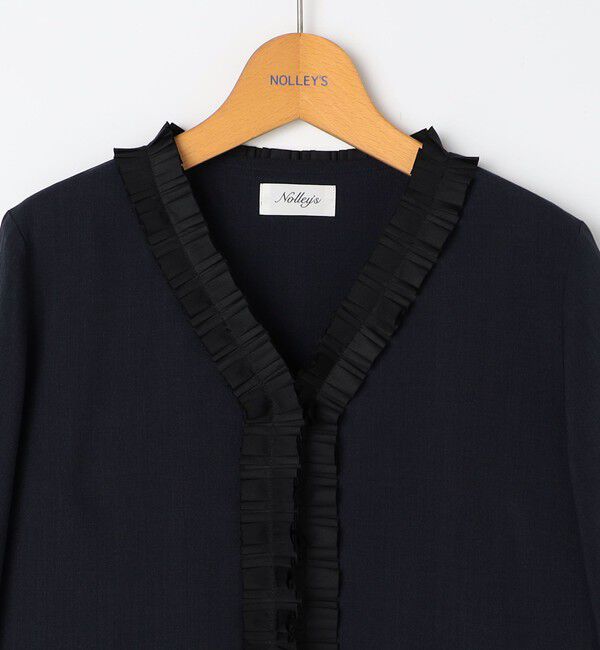 NOLLEY'S「《セットアップ対応》ウォッシャブル衿プリーツペプラムブラウス」|シャツ・ブラウス|