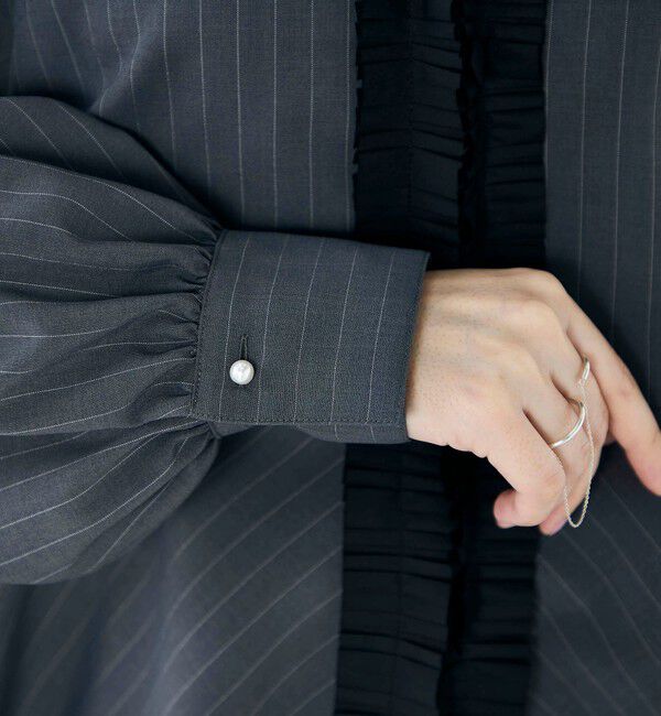 NOLLEY'S「《セットアップ対応》ウォッシャブル衿プリーツペプラムブラウス」|シャツ・ブラウス|