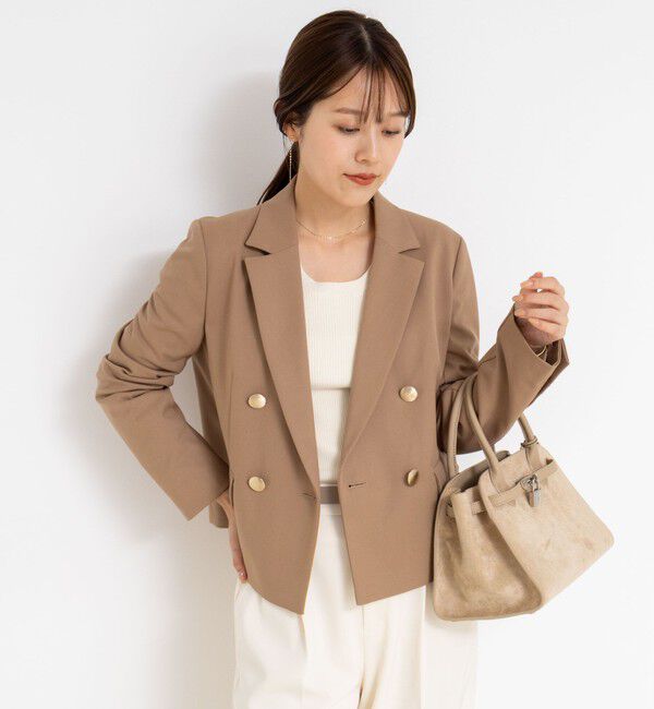 NOLLEY'S sophi「《セットアップ対応》ウォッシャブルウール混ツイルショートジャケット」|テーラードジャケット|