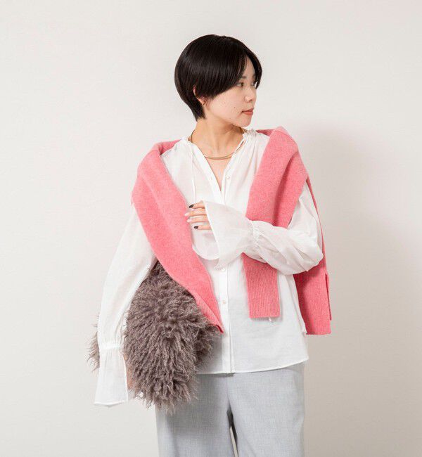 NOLLEY'S「ウォッシャブルシアーコットンフリル襟ブラウス」|シャツ・ブラウス|