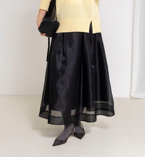 NOLLEY'S「ウォッシャブルオーガンジーフレアスカート」|フレア|