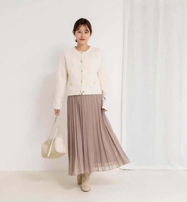 NOLLEY'S「ウォッシャブルラメカットドビープリーツスカート」|スカート|