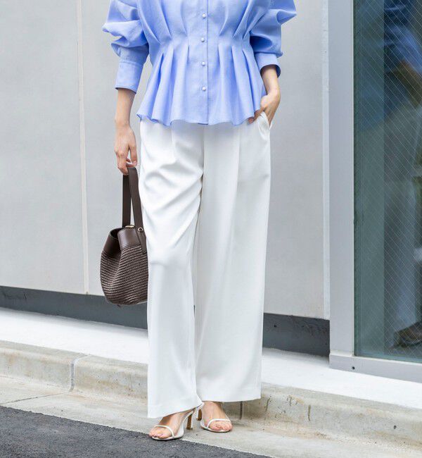 NOLLEY'S「《セットアップ対応》ウォッシャブルイージーツイルセミワイドパンツ」|その他|