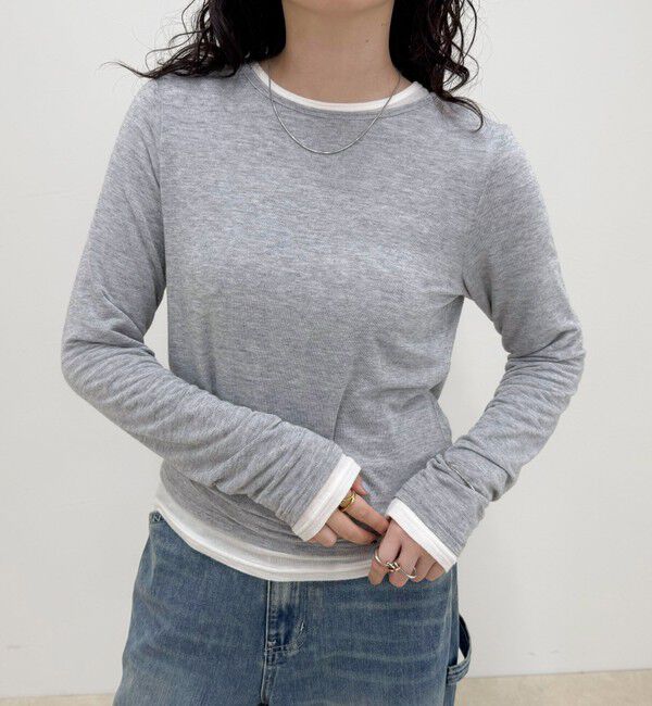 fredy emue「ウールブレンドシアーロンTシャツ」|Tシャツ・カットソー|