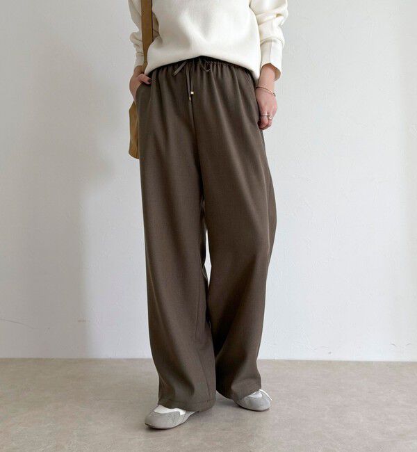 fredy emue「ウールライクイージーセミワイドパンツ」|チノ|