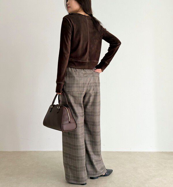 fredy emue「ウールライクイージーセミワイドパンツ」|チノ|