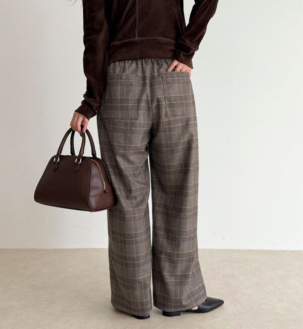 fredy emue「ウールライクイージーセミワイドパンツ」|チノ|