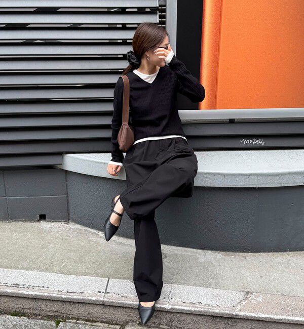 fredy emue「ちびVネックリブニットプルオーバー」|ニット・セーター|