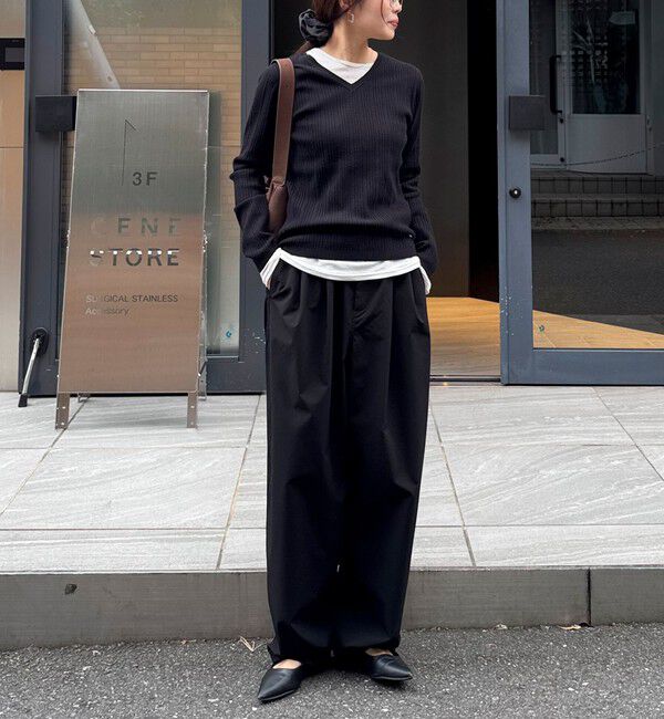 fredy emue「ちびVネックリブニットプルオーバー」|ニット・セーター|