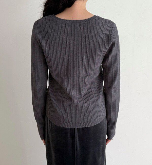 fredy emue「ちびVネックリブニットプルオーバー」|ニット・セーター|