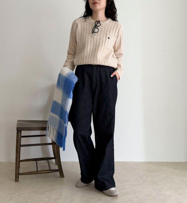 fredy emue「FR刺繍ケーブル柄ちびポケニットプルオーバー」|ニット・セーター|