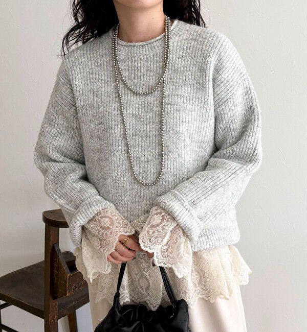 fredy emue「ミドル丈片畦ニットプルオーバー」|ニット・セーター|