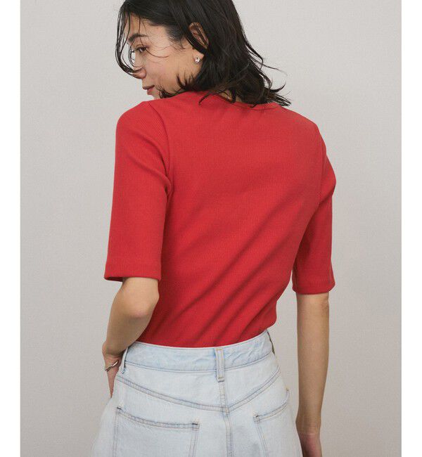 SALON adam et rope'「Primaveil ファームリーリブハーフスリーブTシャツ」|Tシャツ・カットソー|