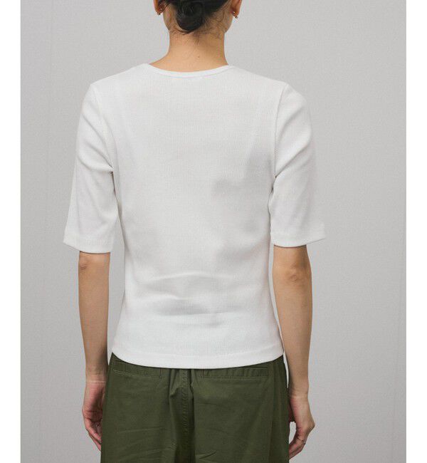 SALON adam et rope'「Primaveil ファームリーリブハーフスリーブTシャツ」|Tシャツ・カットソー|