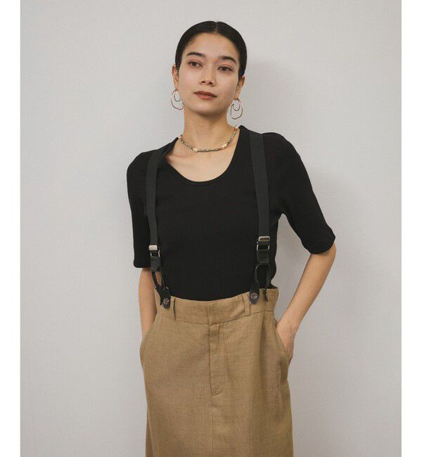 SALON adam et rope'「Primaveil ファームリーリブハーフスリーブTシャツ」|Tシャツ・カットソー|