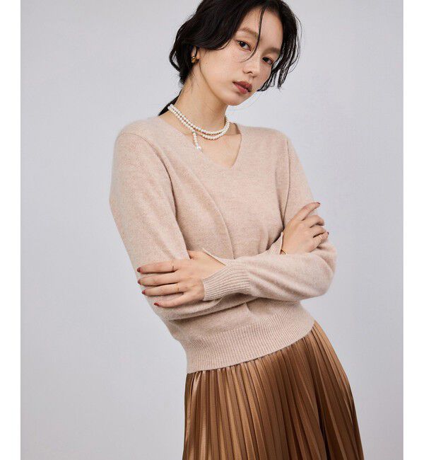 ROPE「カシミヤVネックニットプルオーバー」|ニット・セーター|