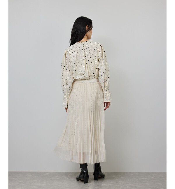 ROPE「スクエアドットプリントププリーツスカート」|スカート|