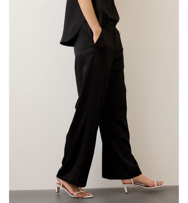 ROPE「ドレープサテンイージーパンツ/セットアップ対応・イージーケア」|チノ|