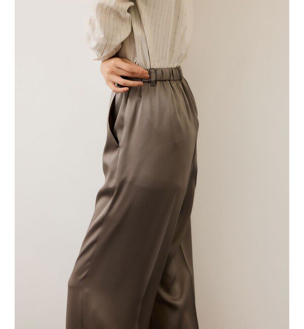 ROPE「ドレープサテンイージーパンツ/セットアップ対応・イージーケア」|チノ|