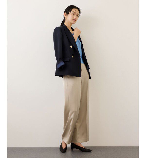 ROPE「ドレープサテンイージーパンツ/セットアップ対応・イージーケア」|チノ|