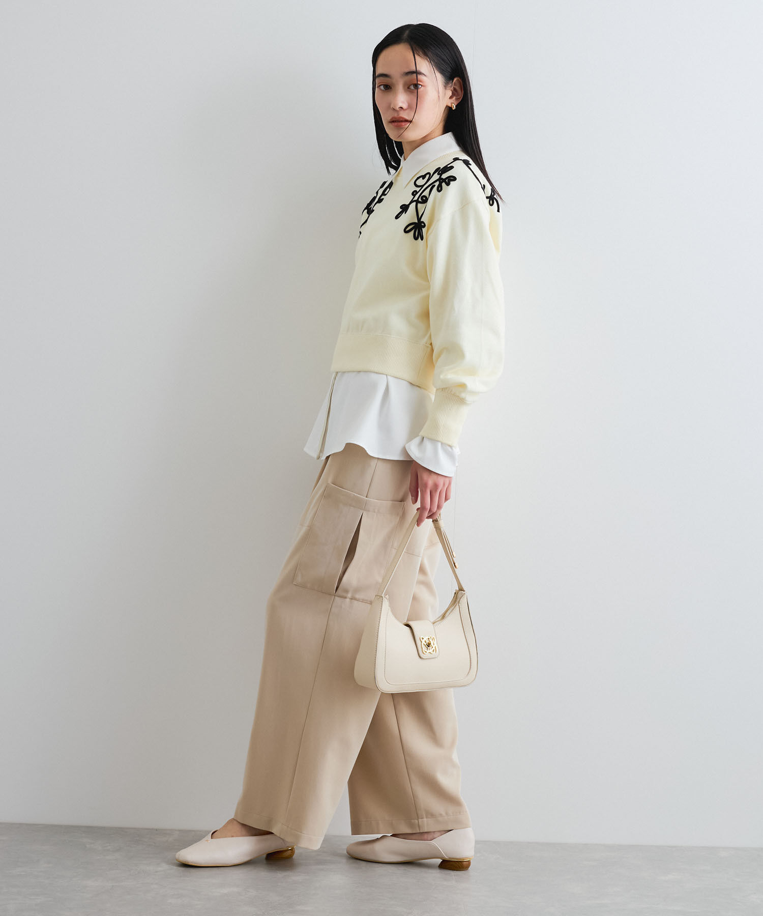 VIS「【ご好評につき追加生産】ハンドルリボンワンショルダーバッグ【180℃美人見え】」|ハンドバッグ|